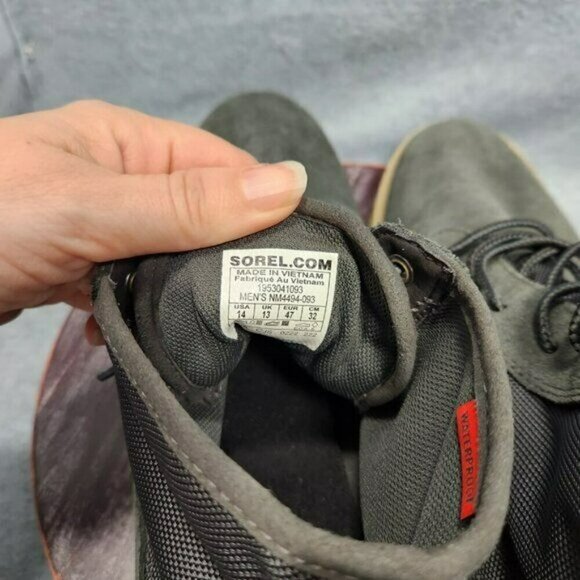 Sorel Caribou Chukka Boots Waterproof Gray Suede Men's Size 14 - Picture 8 of 12